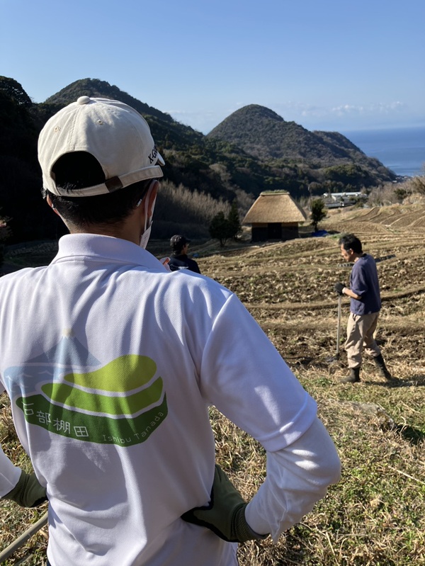 松崎町・石部棚田の畦切り2026